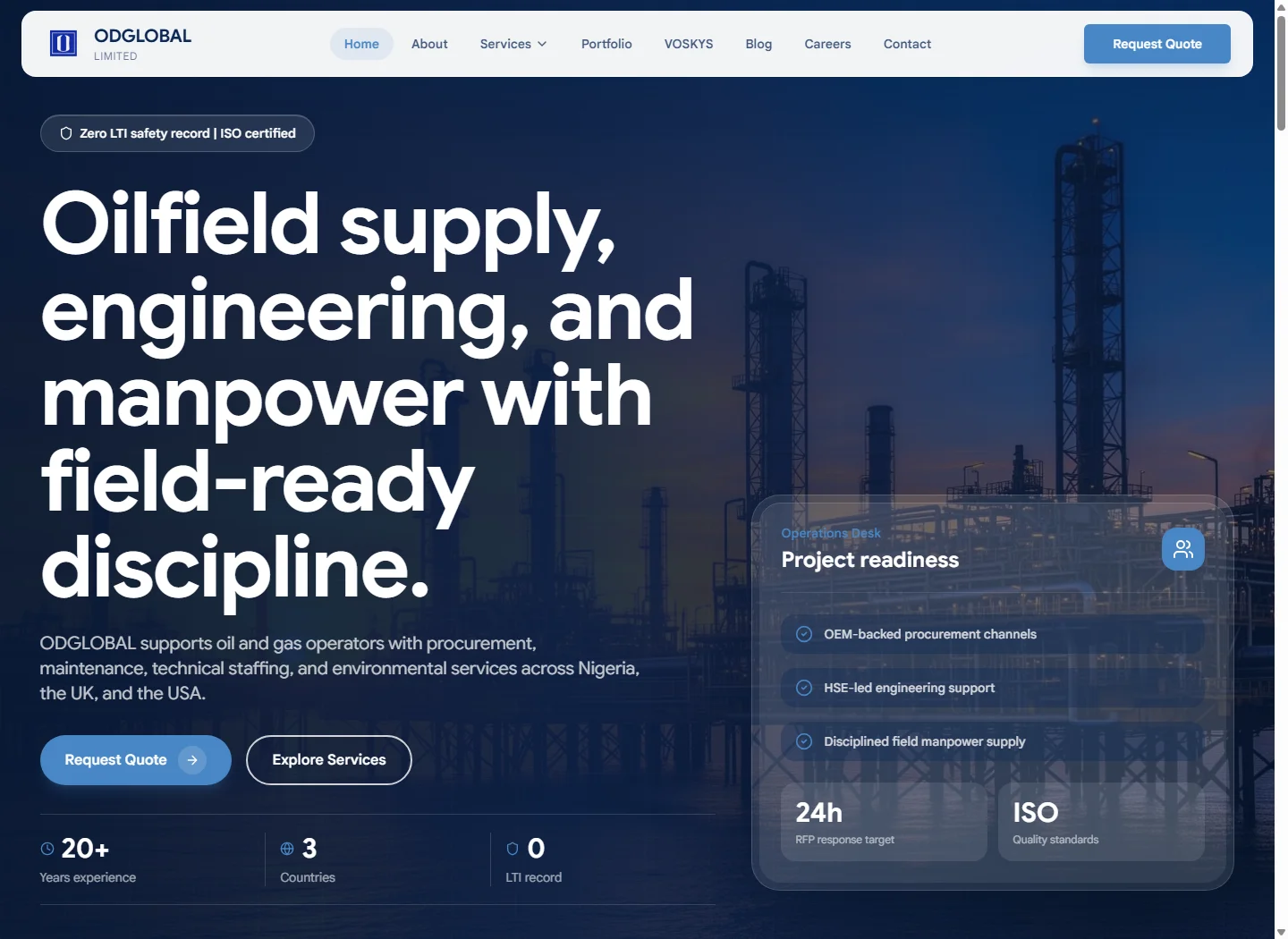 OD Global Limited website design